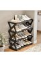 FFD Black Plastic Shoe Rack, 4‑Tier – Easy No‑Tool Assembly, Sturdy Entryway/Bedroom Organizer - 8