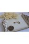 Gold Color Square Model Steel Earrings with Pearl Drop Figure - 2