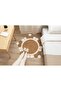 FFD Natural Jute and Fabric Round Rug, 95cm Diameter – Eco-Friendly Handwoven Carpet 120x120cm - 2