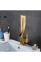 Gold Bathroom Sink Faucet Square 360 Rotating Waterfall Bathroom Faucet