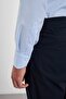 Iron-Free 100% Cotton Non Iron Classic Collar Oxford Blue Men's Shirt - 8