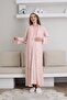 Floral Print Robe, Short-Sleeved Nightgown Maternity-Postpartum 2-Piece Set