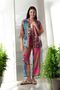 Anatolian Inspired Special Design Linen Textured Woven Kimono Trousers Set of 2