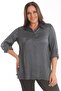 Trend42Plus Large Size Petrol Green Satin Shirt with Crashes - 3