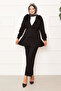 Double Set with Flounce Ruffle Detail Skirt Black