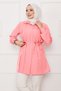 Boydan Hidden Buttoned Pleated Detailed Hijab Shirt Salmon - 3