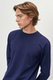 Men's Navy Blue Standard Fit Regular Cut Crew Neck Knitwear Sweater - 3