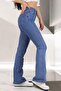 Lia Women's Medium Blue Lycra High Waist Spanish Leg Jeans