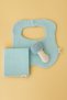 Muslin Organic 100% Cotton Baby Bib and Mouth Wipe with Natural Rattle Gift