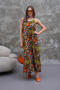 Full Length Suspender Pleated Viscose Dress - 7