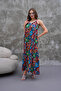 Full Length Suspender Pleated Viscose Dress