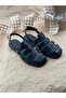 Genuine Leather Women's Knitted Sandals – Closed Toe – Adjustable Buckle – Size 35 42