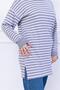 Striped Short Combed Cotton Tunic Gray Hm2477 - 4