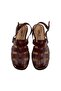 Ülkü Yaman Collection Genuine Leather Women's Knitted Sandals – Closed Toe – Adjustable Buckle - 4