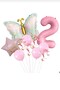 Pink Retro Butterfly Age Foil Pink Star Birthday Party Set Ornament - 4