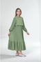 Young Girls Long Length Pleated Chiffon Cotton Hijab Dress - 4