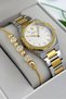 Steel Cord Steel Case Women Wrist Watch, 3 Atm Waterproof Gold-Silver Zmfer192 - 4