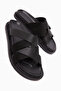 Rumi Black Cross Strap Women's Slippers - 2