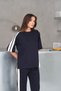 Women's Marry Modal Fabric Side Stripe Leg Slit Bottom-Top Summer Suit - 3