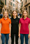 Women's Embroidered 3 Pack Summer Tight Polo Neck T-Shirt
