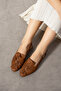Genuine Leather Back Open Elastic Casual Women's Ballerinas - 2