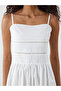 Xside White Square Neck Openwork Dress - 3