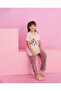 Girls' Short Sleeve Patterned Pajama Set - 2