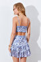 Floral Patterned, Flounced Mini Skirt and Thin Strap Crop Blouse Women's Set |   Ek100185178 - 7