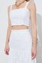 Women's Set of Embroidery Detailed, Flounced Long Skirt and Square Neck Crop Blouse |   Ek100184860 - 7