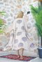 Muslin Kimono 100% Cotton Eye Printed Patterned Bathrobe Kaftan Dressing Gown Beige