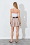 Mink Pleated High-Waisted A-Line Skirt with Belt Detail |   Mks294910-01 - 7