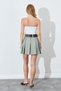 Pleated high waist a-line shorts skirt with belt detail |   Ek100294910. - 5