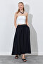 Long Women's Skirt with Elastic Waist, Pockets and Comfortable Fit |   Ek100291338 - 2