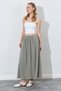 Long Women's Skirt with Elastic Waist, Pockets and Comfortable Fit |   Ek100291338 - 3