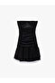 Strapless Draped Flounced Mini Evening Dress - 3