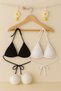 Women's Black and White Minimal Cut Triangle Bikini Top - 8