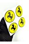 Yellow S.F Design Galloping Horse Wheel Hub Drop Sticker Special for Stickers - 2