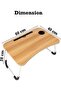 Portable Folding Laptop Desk with USB Ports, Cup Holder & Adjustable Legs – 60x40x28cm, Cream - 3