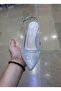 Soft Tulle and Stone Detailed Open Back Heeled Shoes for Women's Bone Protrusion - 2