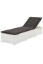 Sun Lounger with Cushion Poly Rattan White