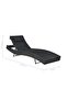 Sun Lounger Poly Rattan and Textilene Black - 3
