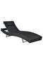 Sun Lounger Poly Rattan and Textilene Black