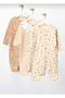 Baby Girl Floral Print 3-6-9 Months 3-Piece Cotton Footed Romper