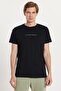 Men's Slim Fit Slim Fit 100% Cotton Soft Texture Printed Black Crew Neck T-Shirt