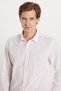 Men's Slim Fit Slim Fit Buttoned Sports Collar Linen Effect 100% Cotton Yellow Striped Summer Shirt - 2