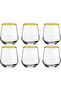 420202 Allegra Set of 6 Coffee Side Water Glasses Gilded