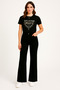 Adriana Black High Waist Lycra Comfortable Spanish Leg Jeans Flare