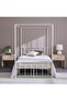Bella Arrow 120x200 Metal Poster Bed-White - 5
