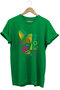Meow Colorful Geometric Cat Printed 100% Cotton Unisex Regular Fit T-Shirt