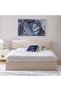 Belmont 180x200 Upholstered King Bed W/Hydraulic Storage & 3Drawers-Cream - 3